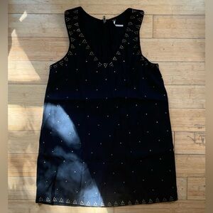Free People Studded Black Sleeveless Mini Dress